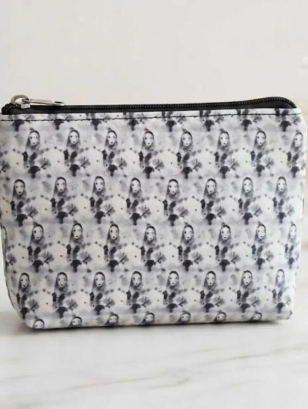 Goth-girl face black & white Cosmetic Pouch